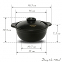 kích thước nồi đất nodacook 700ml