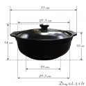 kích thước nồi nấu lẩu 2,8 lít Nodacook