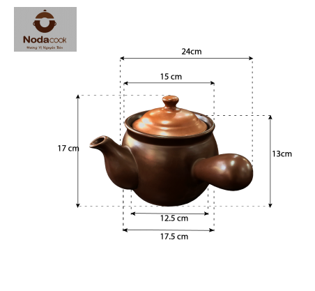 Kích thước ấm sắc thuốc 2 lít (Màu nâu)