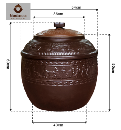 kích thước nồi đất luộc bánh chưng Lang Liêu