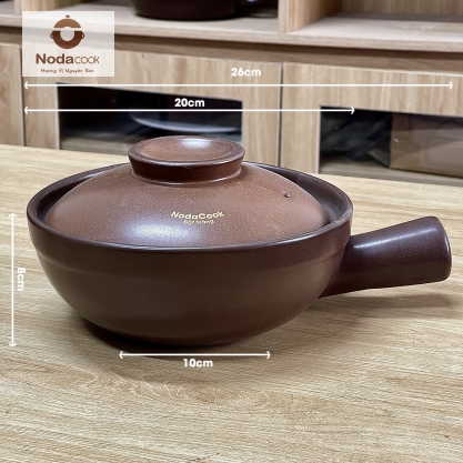 Nồi đất tay cầm 900ml men nâu